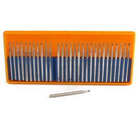 JINGLING Spherical Diamond Grinding Head 2mm Ball Burrs Shank 1/8" Inch Shank for Dremel Tool Accessories Pack of 30Pcs