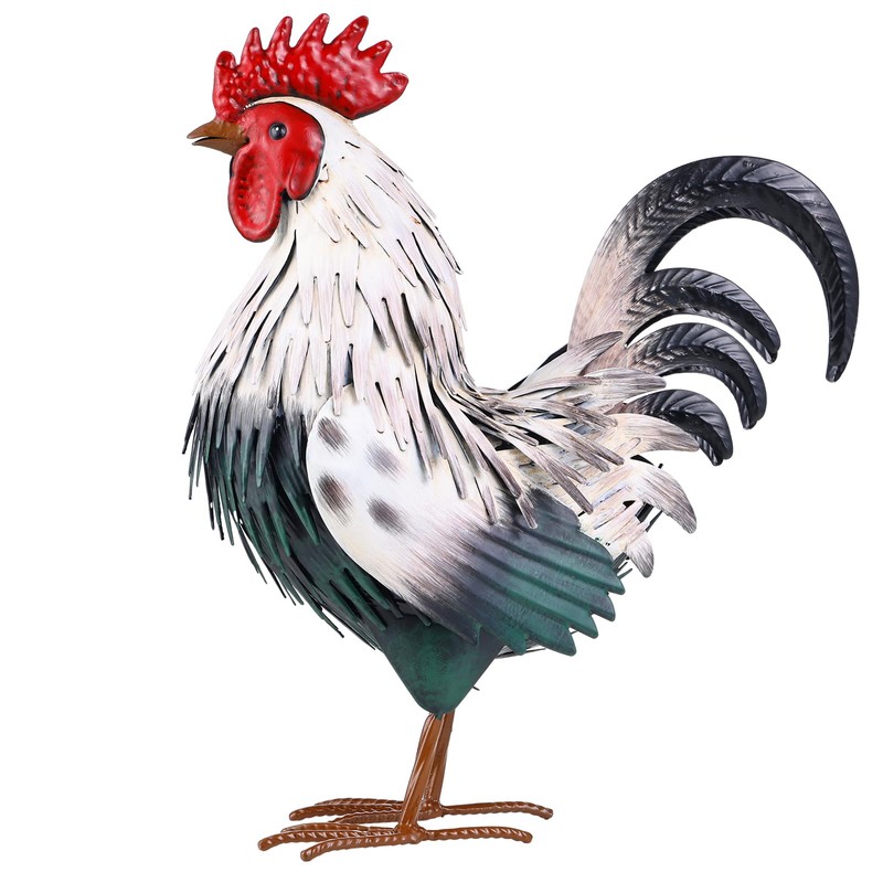 Ratuor Rooster Garden Statue Sculpture Metal Chicken Yard Decor Outdoor