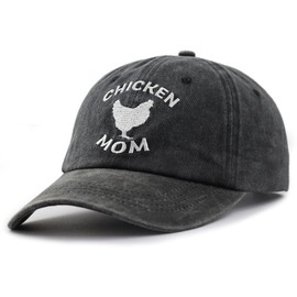 Chicken Mom Hat, Chicken Lover Gifts for Women, Mama Hen Baseball Cap, Mothers Thanksgiving Christmas Birthday Gifts for Farmer Wife Grandma Gigi Mimi Black