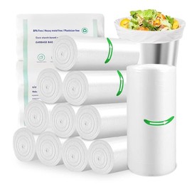 200 Piezas Bolsas de Basura，Bolsas de Basura Grandes 50 * 60CM，Bolsas para Basuras Biodegradables，Degradación natural en 90 días, ideal para Cocina, Hogar
