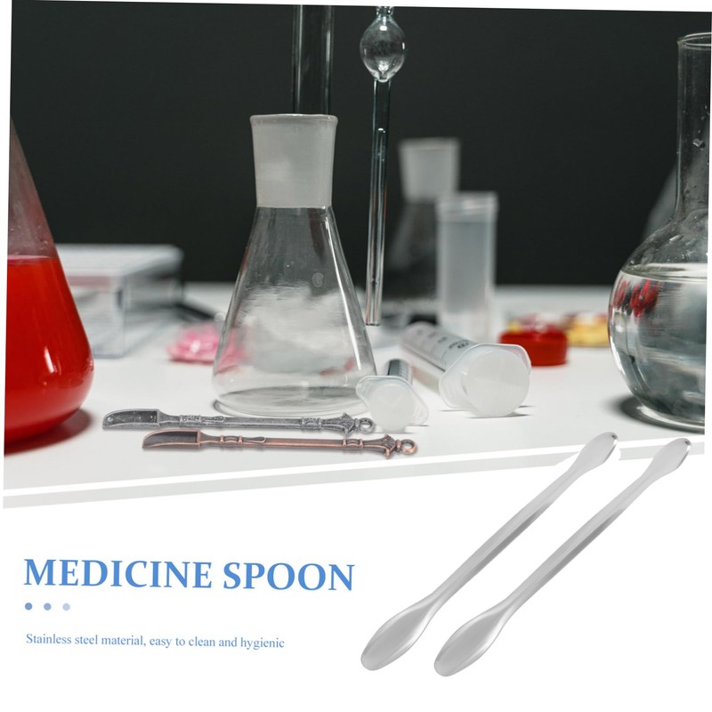 Mikinona 10pcs Stainless Steel Measuring Spoons Laboratory Sampling Spoons for