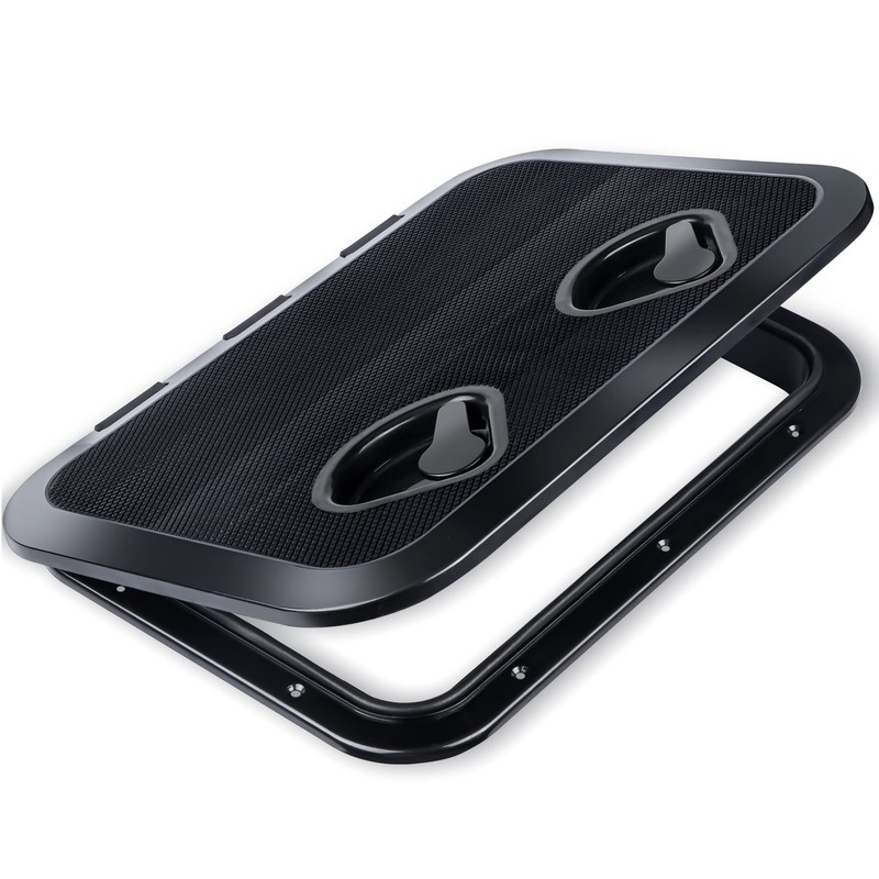 smartmarine Marine Deck Access Hatch 17.3“×12.4 Black Rectangle Boat Hatch
