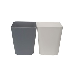Feiupe 1.6 Gallon Small Trash Can Wastebasket for Kitchen Office Bathroom,Pack of 2(White+Gray)