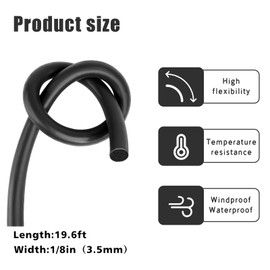 Backer Rod 1/8 Inch Rubber Caulk Saver,Foam Backer Rod for Gaps and Joints,Concrete Expansion Joint Filler,19.6 feet Length