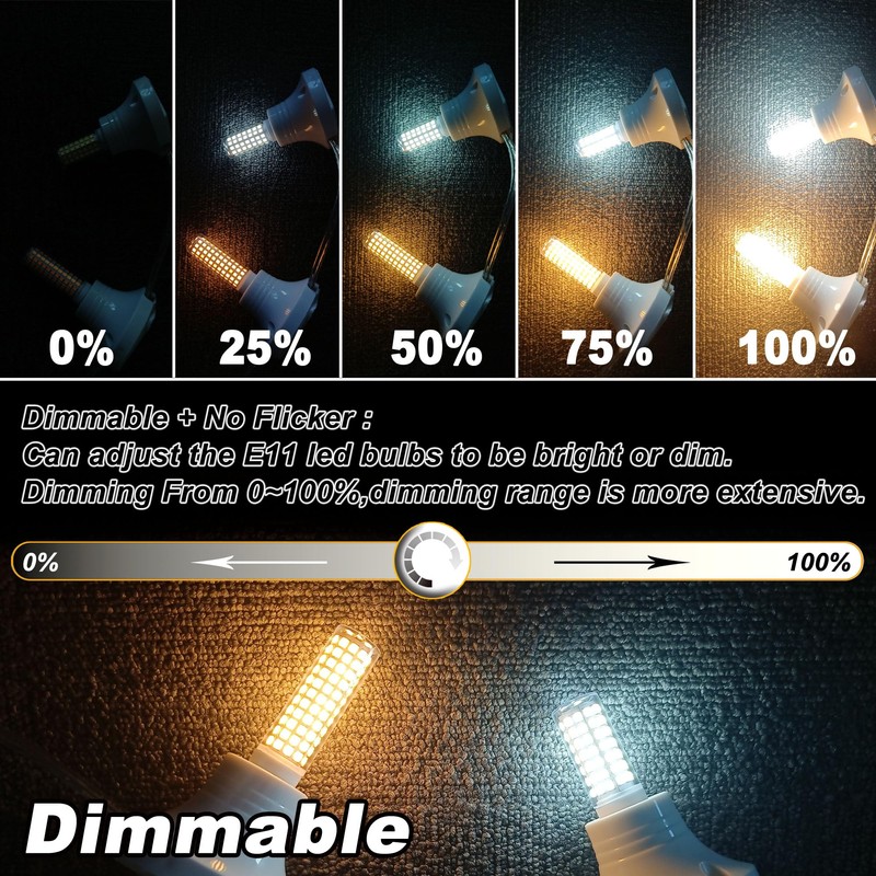 JDE11 Led Bulbs 120V 75W Halogen Candelabra Bulbs Equivalent Dimmable,T3