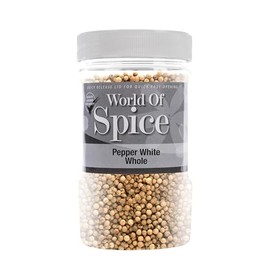 World of Spice Whole White Peppercorns 450g Catering Size Jar – Premium White Peppercorns for Grinding, Seasoning for Cooking – Home Cooks, Professional Chefs & Commercial Kitchens