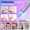 FANTEXY 3/32" Nail Drill Bit Professional Carbide Tungsten Drills Bit,Acrylic