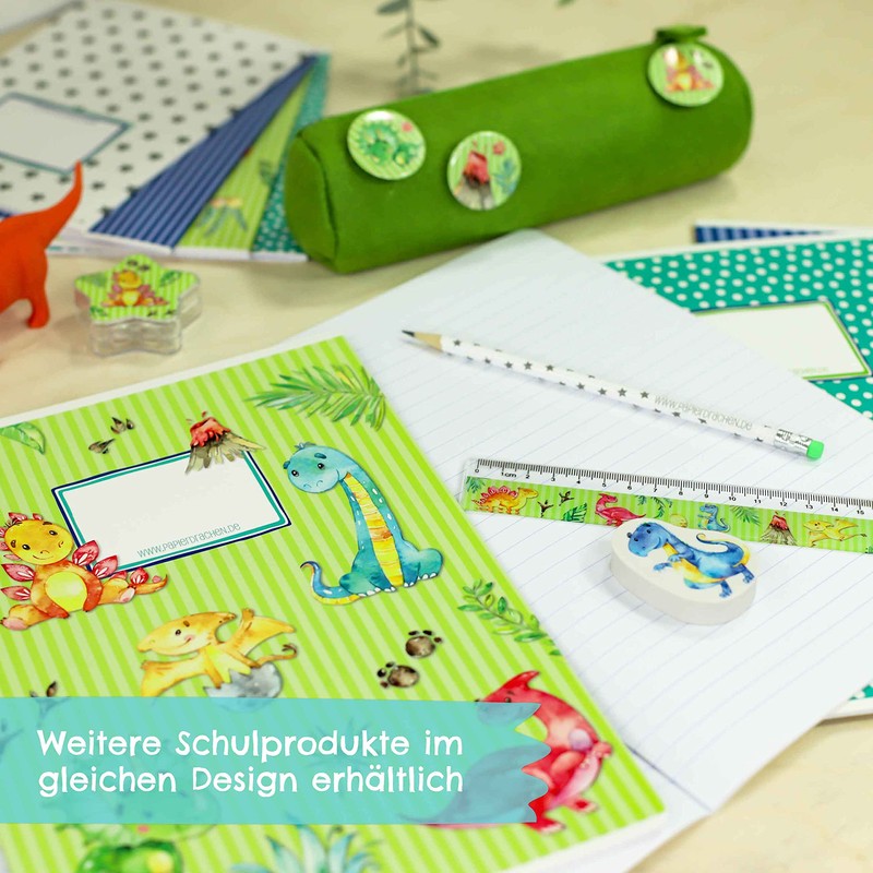 Papierdrachen 4 high-quality school notebooks for children, DIN A4, lined
