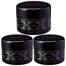 阪本高生堂 クールグリースXX 210g×3個セット 黒 ファインコスメティックス ポマード メンズ ワックス グリース ステッカーセット