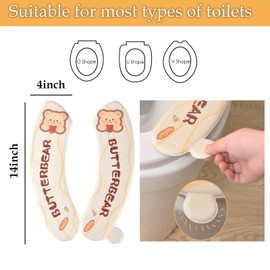 EIIXMSO 3Pairs EVA Toilet Seat Cover with Handle Thick Warm Cushioned Stick-On Waterproof ReusableToilet Cushion Pad Bear/Rabbit/Cat