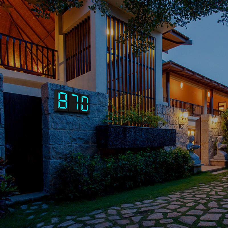 Solar LED House Number Light Garden Solar Powered Address Sign