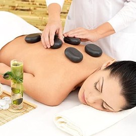 MASTER HEALTH PRODUCT Basalt Massage Hot Stone, Natural Hot Stone Set, for Massage Spa Beauty, Master Massage Extra Large Flat Ovular Basalt Massage Stone, 4 Pieces, (4.5" x 3" x 1.1 inch)