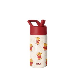 Summit 14oz Kids Water Bottle with Straw Lid - Vacuum Insulated, Reusable, Cupholder Friendly, Spill-Proof, BPA-Free:_Daniel Tiger Dances_14oz