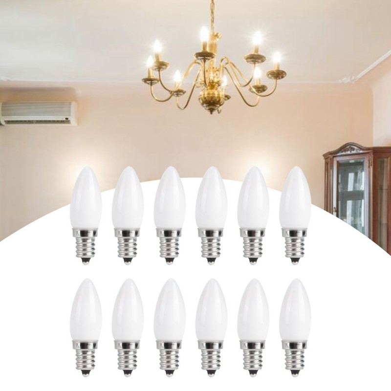 10pcs E12 LED Bulb 1.5W Warm White Lamp for Chandelier