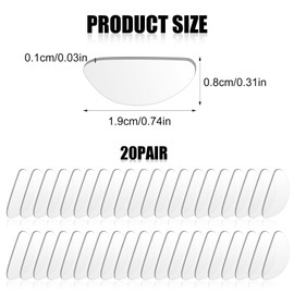 20 Paar Silikon Nasenpad, Selbstklebende Nasenpads D Form Anti-Rutsch Brille Nasen Pad für Brillen Und Sonnenbrillen (Klar)