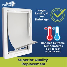 Best Pet Flap XL Replacement Dog Door Flap Compatible with Ideal Pet Products Ruff Weather - Measures 9.75" x 17" Longer Lasting, Most Energy Efficient, Less Shrinkage, BPA Free