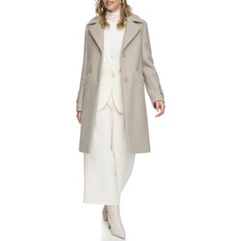 Andrew Marc Women's Wool Coat, Notch Collar Stone, X-Large