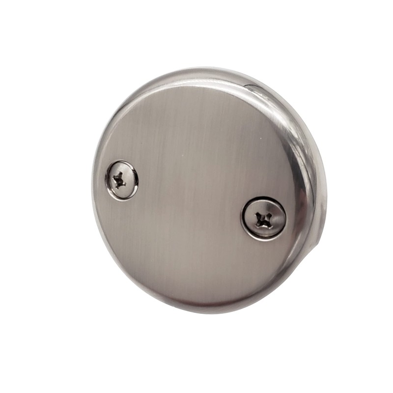 Westbrass 3-1/8" Two-Hole Overflow Face Plate and Screws, Stainless Steel,