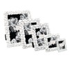 Laura Ashley 4x6 White & Silver Flower Textured Hand-Crafted Resin