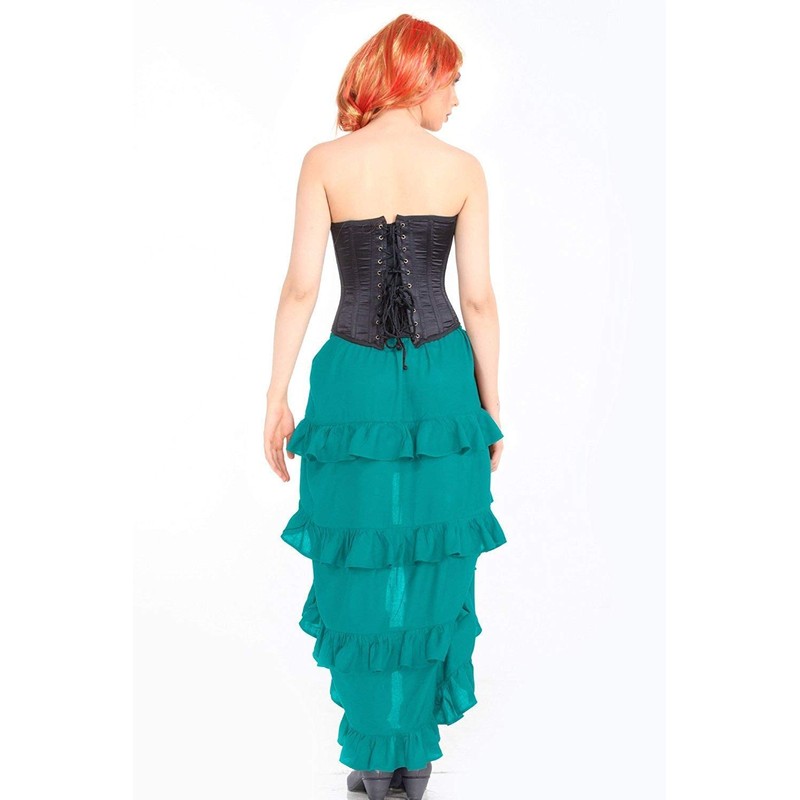 Steampunk Victorian gótico Womens disfraz Show Girl Falda (Teal), Verde