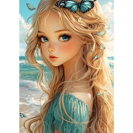 MXJSUA 5D Fairy Diamond Painting Kits, DIY Embroidery Diamond Art Painting Full Kit, Diamond Painting Kits Cross Stitch Painting for Adults Beginners 30x40 cm