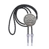 Jeilwiy Silver Bolo Tie for Men Cowboy Tie Native American