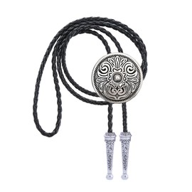 Jeilwiy Silver Bolo Tie for Men Cowboy Tie Native American Retro Western Necktie Cowboy Cowgirl Accessories Bolo Tie