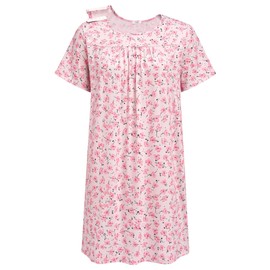 Deyeek Women's Adaptive Open Back Night Gown For Ladies - Assisted Dressing Hospital Gowns for Women With Shoulder Snaps XL