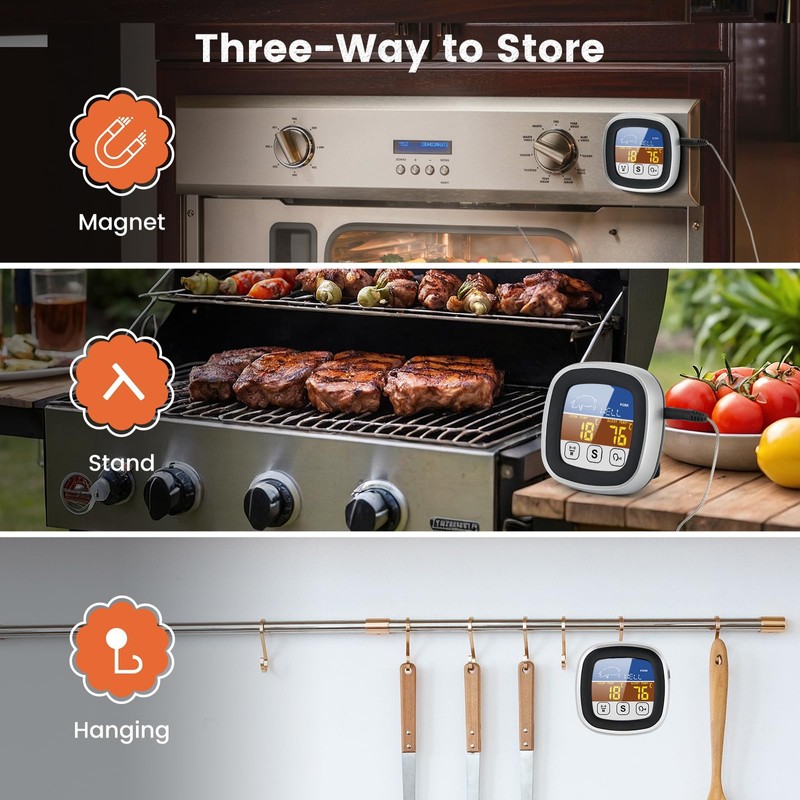 Leepenk 2025 New Upgrade Digital Talking Meat Thermometer with Clear