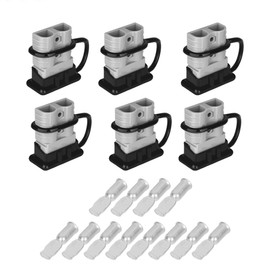 Uddick 120A Battery Quick Disconnect Connecteur with Dust Cover, 600V Wire Harness Connector Plug for Cars, Trailers, Motors, and Electronics Maintenance (Grey, 6PC 2AWG)