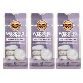 Mexican Wedding Cookies, 6 Ounce (Pack of 3), Buttery Cookies with Pecans and Dusted with Powdered Sugar by La Monarca Bakery