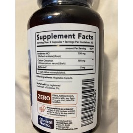 Clinical Grade Berberine Supplement 1500mg Ceylon Cinnamon 60 Caps 03/26