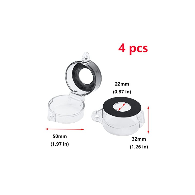 Antrader 4-Pack Protective Cover Round Push Button Switch Protector Clear