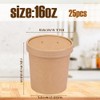 Wuadua 16oz 25 Pack Paper Soup Containers, Disposable Paper Food
