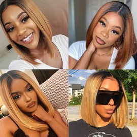 Ombre Bundles 1B30 Human Hair Bundles 30 32 34 Inch Brown Straight Bundle Soft And Healthy Hair Weave Brazilian Unprocessed Remy Hair Extensions