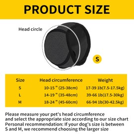 Keltra Dog Ear Muffs Noise Protection Waterproof Dog Ear Covers for Grooming Adjustable Pet Cats Dogs Calming Hood Pet Snood Swim Ears Protectors for Noise Anxiety Thunder Fireworks Swimming Bath (M)