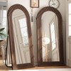 ZHUNFA Arched Full Length Mirror with Solid Wood Frame, 65x22
