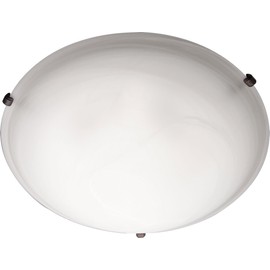 Maxim 11060MROI Malaga Marble Glass Round Flush Mount Ceiling Lighting, 4-Light 240 Total Watts, 6"H x 20"W, Oil-Rubbed Bronze