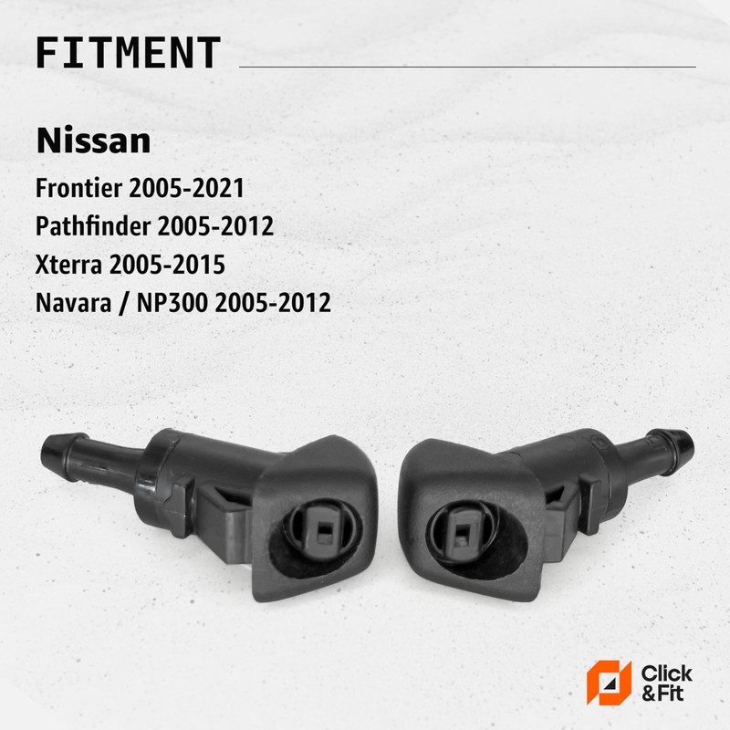 Windscreen Washer Nozzles 2pcs Compatible with Nissan Frontier Navara 2005-2021