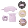 IWOWHERO Faux Silk Eye Mask Set Adjustable Strap Blackout Blindfold