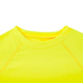LACOFIA Boys' Short-Sleeved Swimming Shirt Children's Sun Protection Swimming Shirt Kids Rash Guard Quick-Drying, yellow