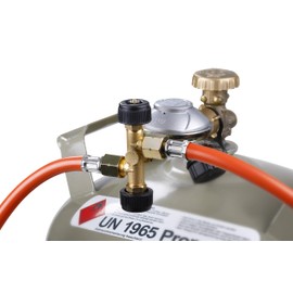 ROTHENBERGER Industrial Set Double Branch Valve & Hose Line 1.5 m & Gas Hose Connector; Gas Regulator; Constant Regulator; Regulator; Operation of 2 Devices with Only One Propane Constant Regulator