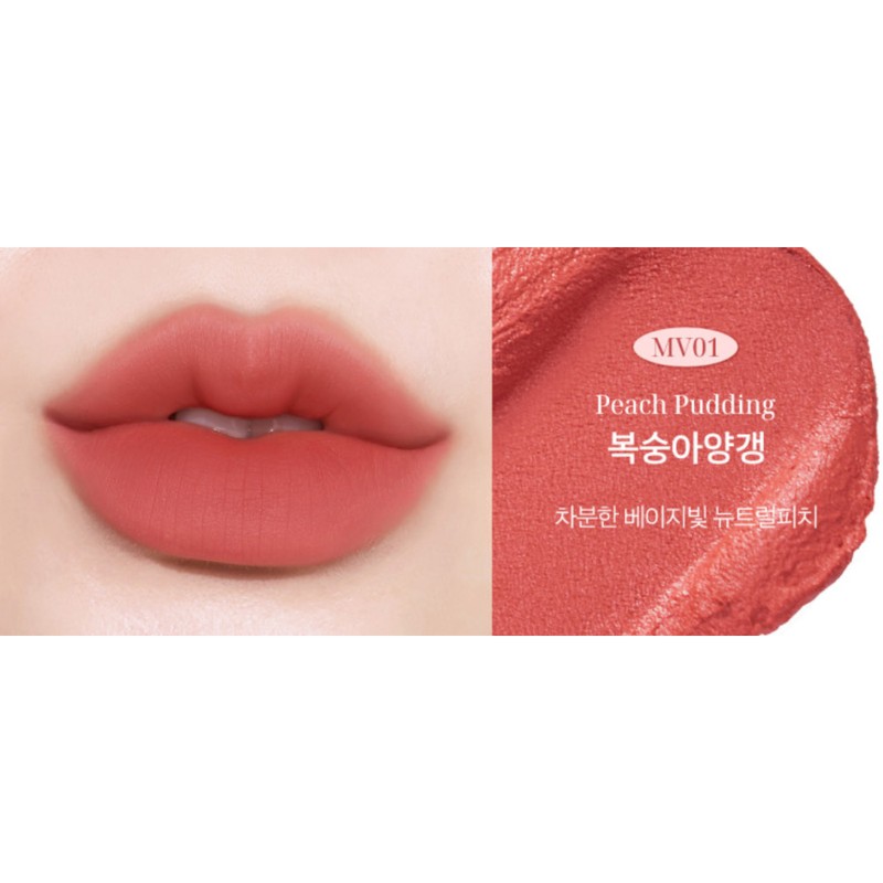Black Rouge Mudish Cushion Velvet Tint MV01 Peach Yokan x
