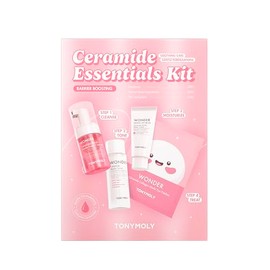 TONYMOLY TONYMOLY Wonder Ceramide Mochi Essentials Kit C 4-Piece Set with Ceramide Toner, Cream, Cleanser & Eye Patches C Hydrating, Barrier-Boosting Skincare with Hyaluronic Acid, Vitamin B5 & Centella