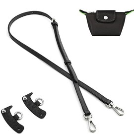 ARROMI 3 PCS Shoulder Strap for Longchamp Women's Bag, Carry Straps for Longchamp Mini Bag Straps, Mini Bag Strap for Longchamp, Adjustable Crossbody Shoulder Strap, Bag Strap Extension (Black)