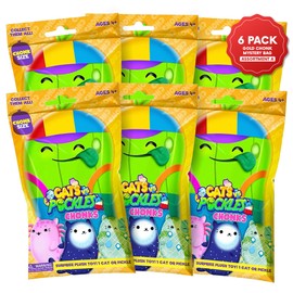 Cats vs Pickles - Mystery Bags - Chonks - 6pk Set A - Gold Wave - Bean Filled Plushies! Great for Stocking Stuffers, Advent Calendars, for Kids, Boys, & Girls.