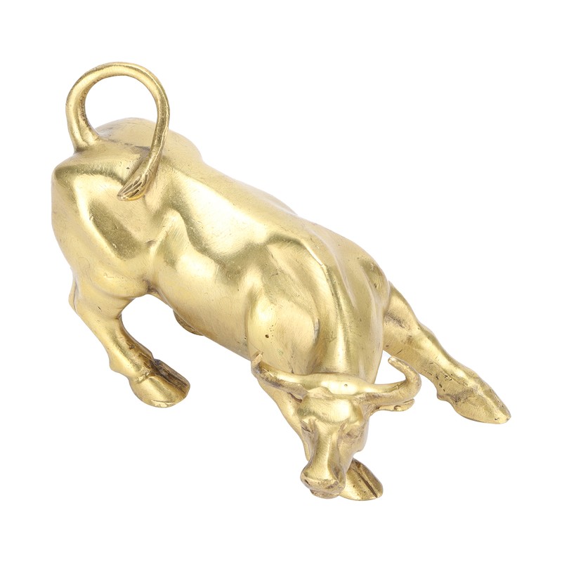 Wall Street Copper Bull Brass Animal Statue Artwork Desktop Decoration