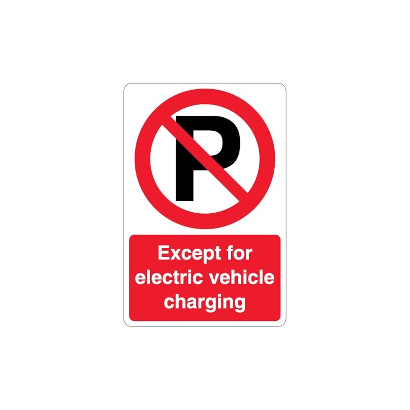 V Safety Except Electric Vehicle Charging - Prohibition Symbol 200