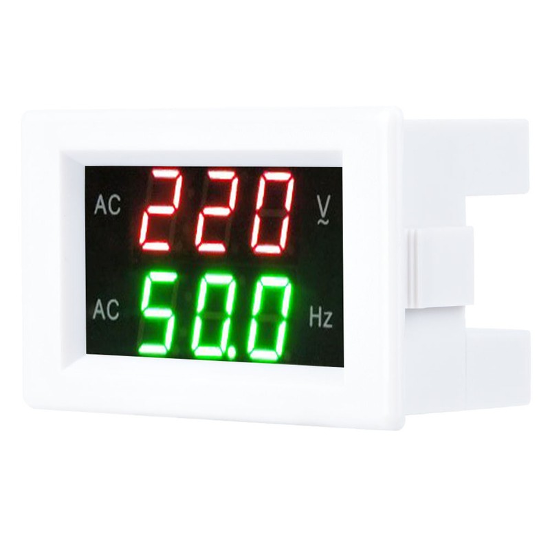 Generator Dual Display LED Digital AC Voltmeter Frequency Meter Testing