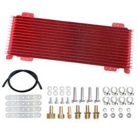 40k Transmission Oil Cooler Kit，Low Pressure Drop Transmission Oil Cooler suitable for Heavy Duty 40,000 GVW Max，including Mounting Hardware,Towing Applications, Easy to Install,LPD47391, 47391